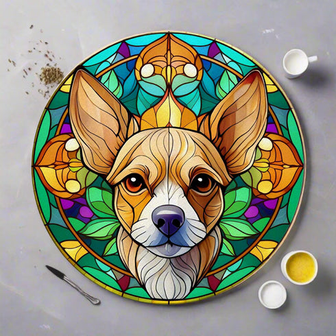 Chihuahua Fawn Glass Suncatcher Worktop Saver
